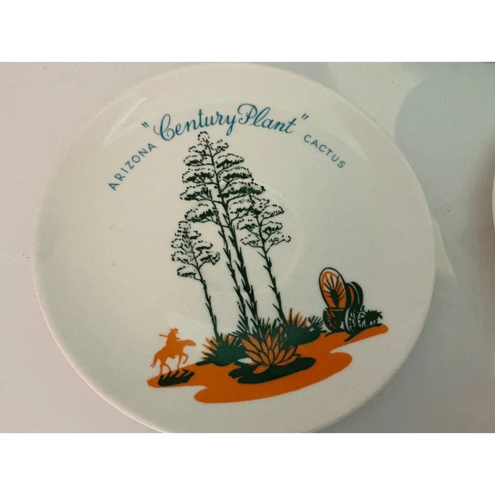 Universal Potteries Vintage Arizona Cactus Tea Cup Saucer Set Century Yucca NWT